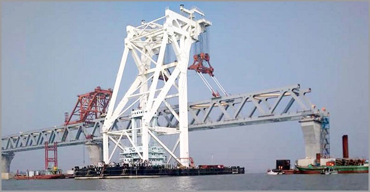 বসল ২৬তম স্প্যান: ৪ কিলোমিটার দৃশ্যমান হলো পদ্মাসেতু বসল ২৬তম স্প্যান: ৪ কিলোমিটার দৃশ্যমান হলো পদ্মাসেতু